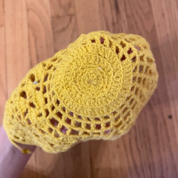 Handmade Dandelion Yellow Crochet Cap, All Size - Picture 4 of 4